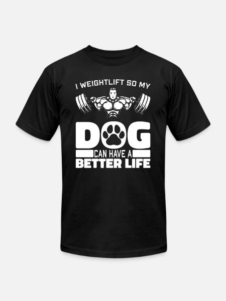 Weightlifting Weightlifter Dog - Unisex Jersey T-Shirt by Bella + Canvas - black