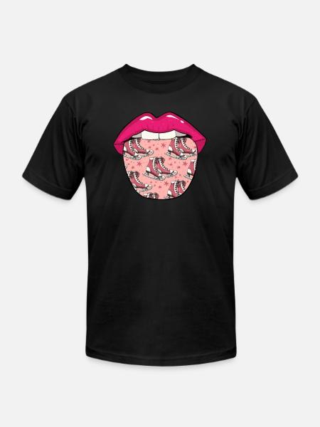 Figure Skating Lips - Unisex Jersey T-Shirt by Bella + Canvas - black