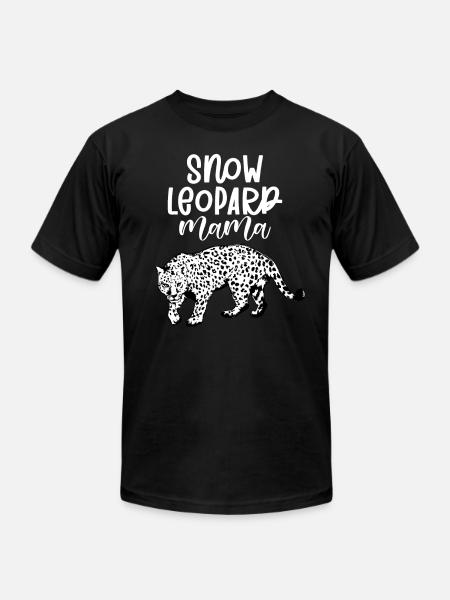 Snow Leopard Mama - Unisex Jersey T-Shirt by Bella + Canvas - black