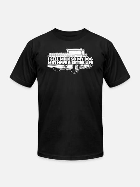 Milk Dog Milk Truck - Unisex Jersey T-Shirt by Bella + Canvas - black