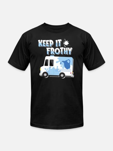 Milk Frothy Milk Truck - Unisex Jersey T-Shirt by Bella + Canvas - black