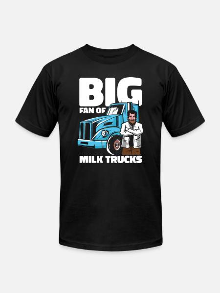 Milk Funny Milk Truck - Unisex Jersey T-Shirt by Bella + Canvas - black