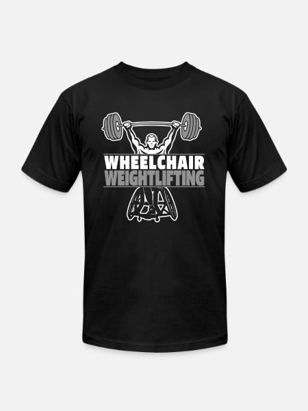 Weightlifting Weightlifter Wheelchair - Unisex Jersey T-Shirt by Bella + Canvas - black