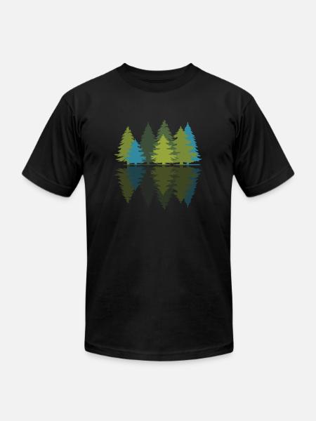 Forest Pine Trees - Unisex Jersey T-Shirt by Bella + Canvas - black