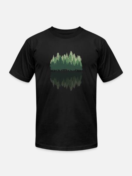 Forest Pine Trees - Unisex Jersey T-Shirt by Bella + Canvas - black