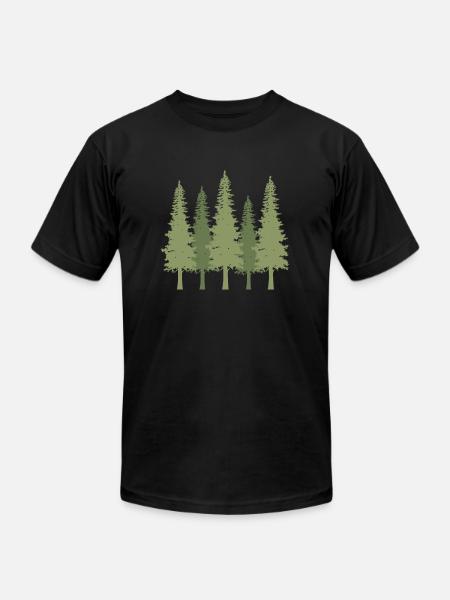 Forest Pine Trees - Unisex Jersey T-Shirt by Bella + Canvas - black