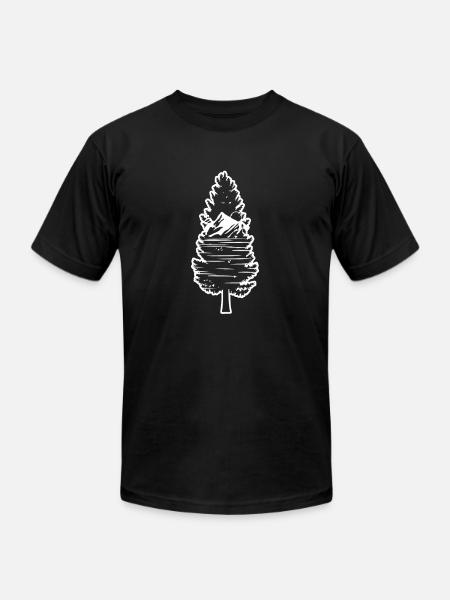 Forest Pine Tree - Unisex Jersey T-Shirt by Bella + Canvas - black