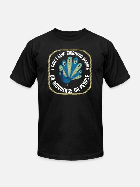 Peacock Peafowl - Unisex Jersey T-Shirt by Bella + Canvas - black