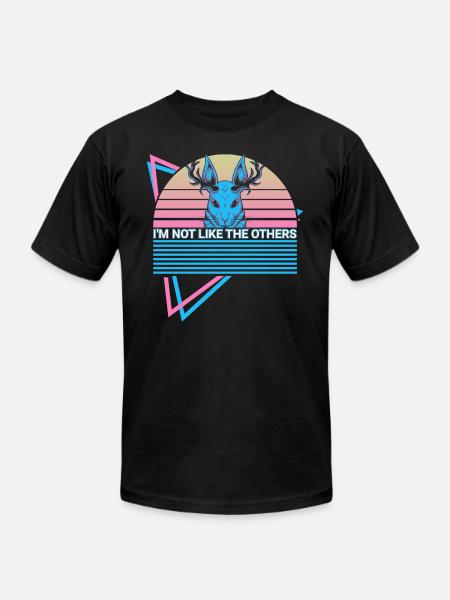 Jackalope Retro Cryptid - Unisex Jersey T-Shirt by Bella + Canvas - black