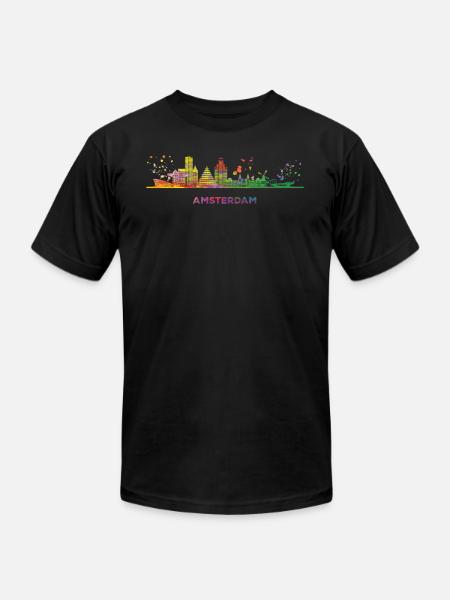 Amsterdamer Skyline Amsterdam - Unisex Jersey T-Shirt by Bella + Canvas - black