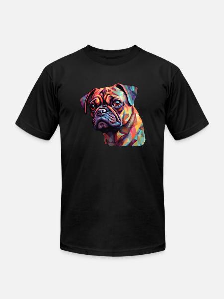 Pug Polygon - Unisex Jersey T-Shirt by Bella + Canvas - black