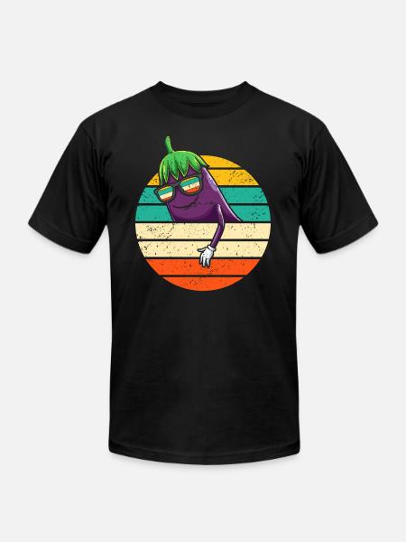 Eggplant Fruit Vegetable Vegetarian - Unisex Jersey T-Shirt by Bella + Canvas - black