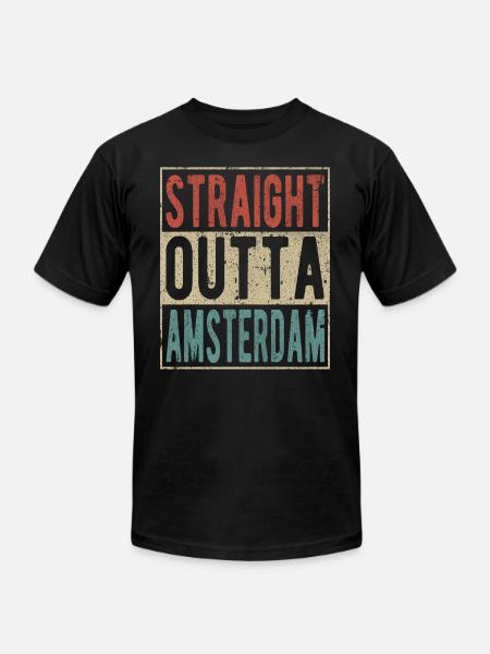 Straight outta Amsterdam - Unisex Jersey T-Shirt by Bella + Canvas - black