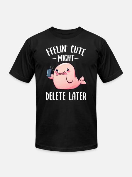 Funny Blobfish Selfie - Unisex Jersey T-Shirt by Bella + Canvas - black
