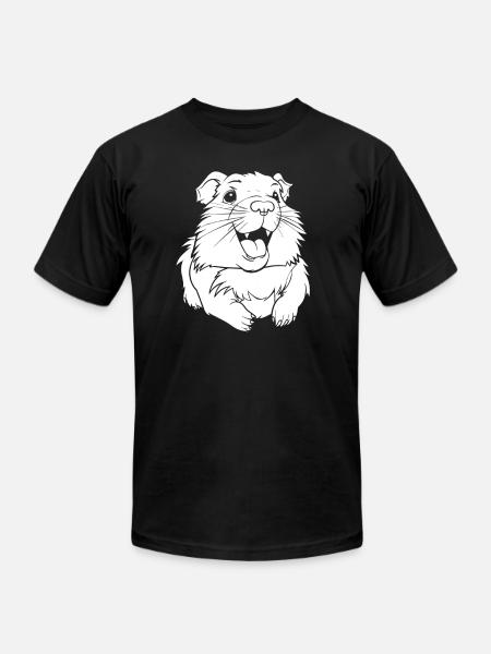 Guinea Pig Cavy Smiling - Unisex Jersey T-Shirt by Bella + Canvas - black