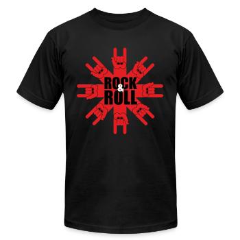 Rock And Roll - Unisex Jersey T-Shirt by Bella + Canvas - black - Front - Jose (178cm)
