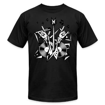 Rock And Roll - Unisex Jersey T-Shirt by Bella + Canvas - black - Front - Jose (178cm)