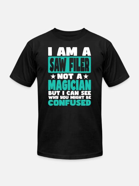 Saw Filer - Unisex Jersey T-Shirt by Bella + Canvas - black