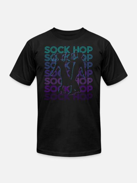 Sock Hop Dance 50s Retro - Unisex Jersey T-Shirt by Bella + Canvas - black
