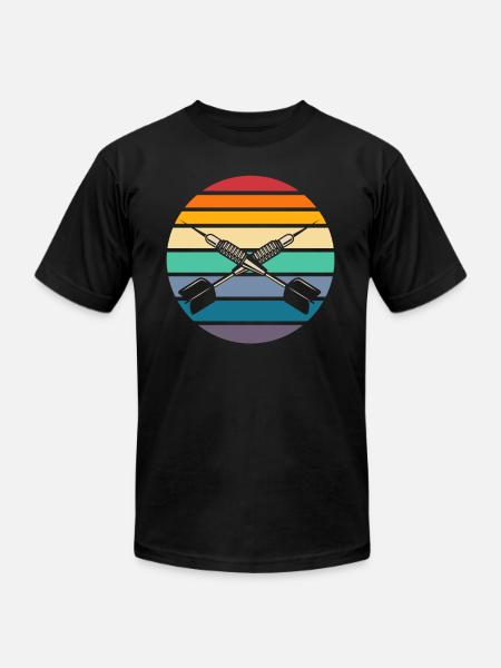 Retro Dart Darts - Unisex Jersey T-Shirt by Bella + Canvas - black