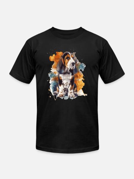 Basset Hound - Unisex Jersey T-Shirt by Bella + Canvas - black