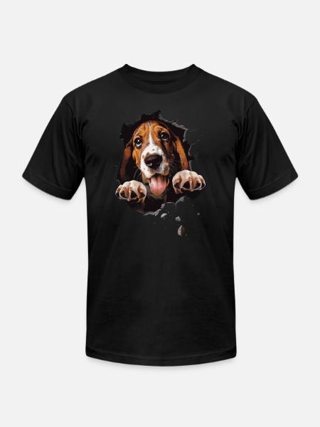 Basset Hound - Unisex Jersey T-Shirt by Bella + Canvas - black