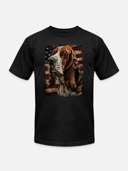 Basset Hound - Unisex Jersey T-Shirt by Bella + Canvas - black