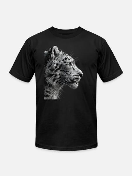 Snow Leopard - Unisex Jersey T-Shirt by Bella + Canvas - black