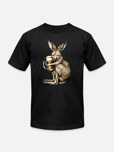 Kangaroo - Unisex Jersey T-Shirt by Bella + Canvas - black