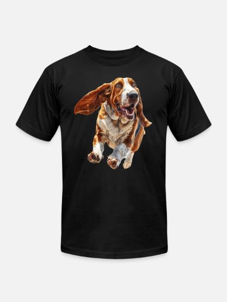 Basset Hound - Unisex Jersey T-Shirt by Bella + Canvas - black