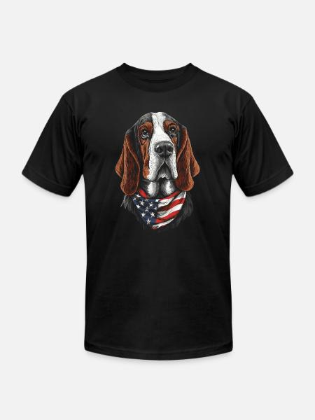Basset Hound - Unisex Jersey T-Shirt by Bella + Canvas - black