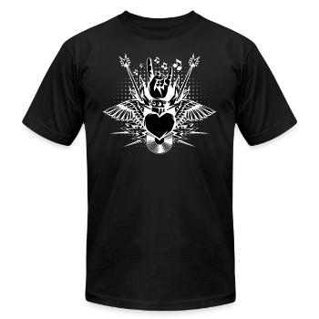 Rock And Roll - Unisex Jersey T-Shirt by Bella + Canvas - black - Front - Jose (178cm)