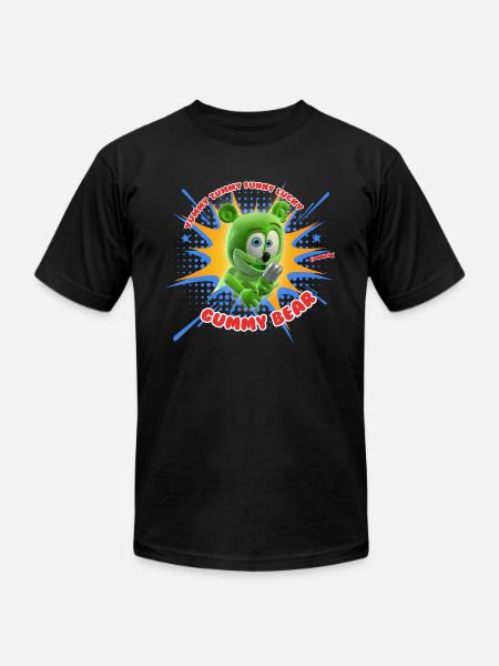 Funny Lucky Gummy Bear - Unisex Jersey T-Shirt by Bella + Canvas - black
