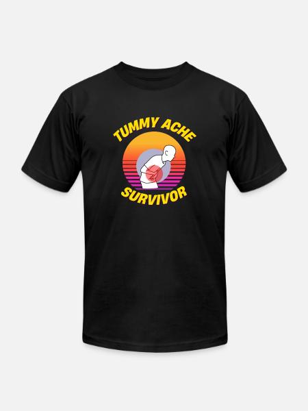 Tummy ache survivor - Unisex Jersey T-Shirt by Bella + Canvas - black