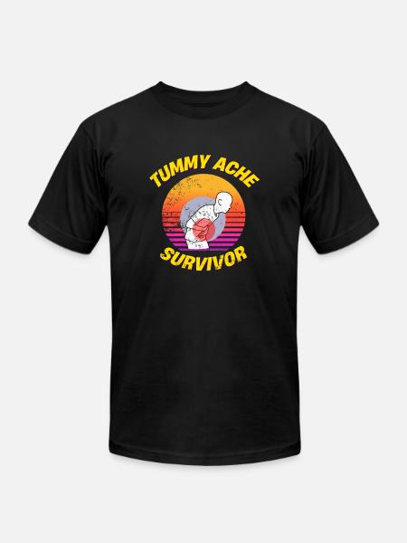 Tummy ache survivor - Unisex Jersey T-Shirt by Bella + Canvas - black