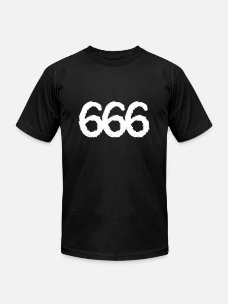 666 symbol number white - Unisex Jersey T-Shirt by Bella + Canvas - black