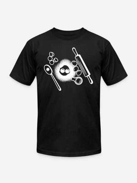 Baking Ingredients Drawing - Unisex Jersey T-Shirt by Bella + Canvas - black
