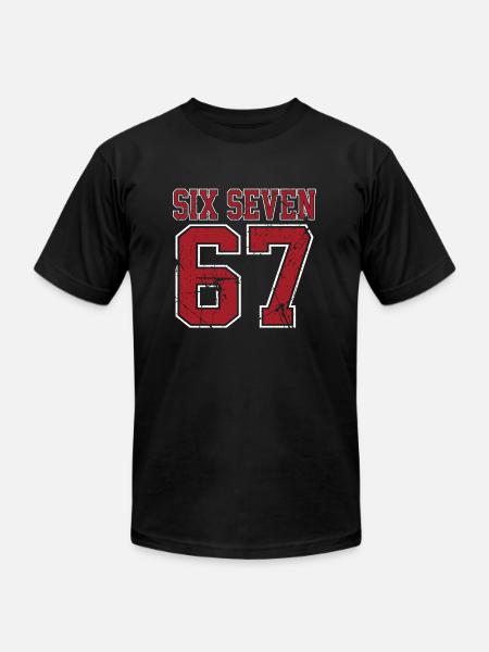 67 - Six Seven SixSeven 6-7 - Unisex Jersey T-Shirt by Bella + Canvas - black