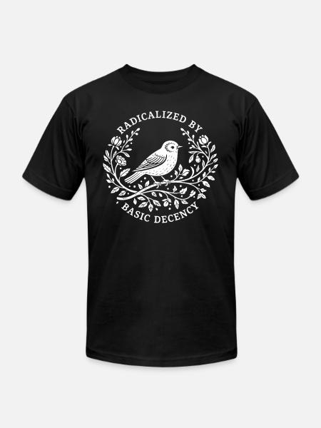 Radicalized by Basic Decency - Unisex Jersey T-Shirt by Bella + Canvas - black