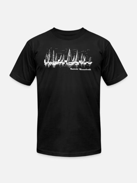 Nantucket, Massachusetts - Unisex Jersey T-Shirt by Bella + Canvas - black