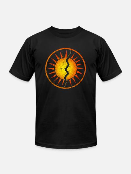 Cracked Sunburst Emblem - Unisex Jersey T-Shirt by Bella + Canvas - black