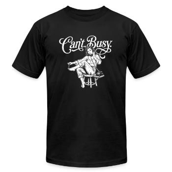 Can't. Busy. - Introvert Humor - Unisex Jersey T-Shirt by Bella + Canvas - black - Front - Jose (178cm)