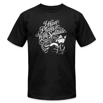 J’ai des plans avec Solitude - Humour introverti - T-shirt unisexe Bella + Canvas - noir - Devant - Jose (178cm)