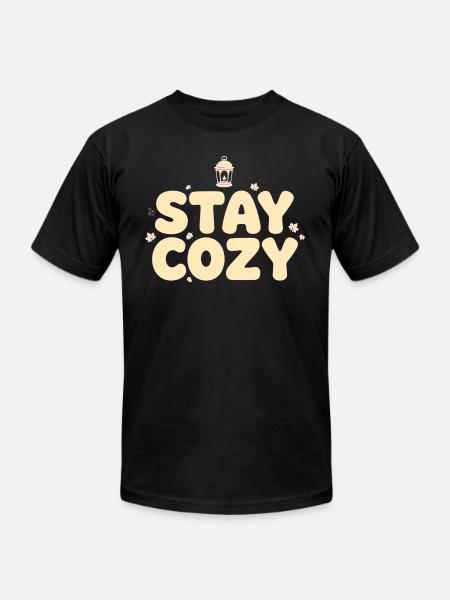 Stay Cozy Lantern Autumn - Unisex Jersey T-Shirt by Bella + Canvas - black
