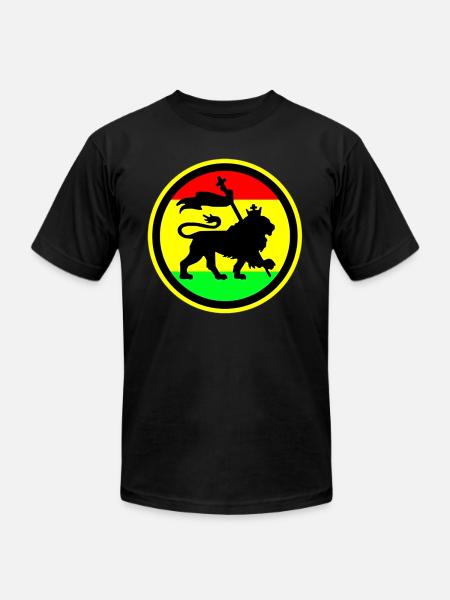 Rasta Lion - Unisex Jersey T-Shirt by Bella + Canvas - black