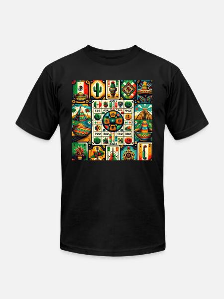 Mexican Loteria Charm - Unisex Jersey T-Shirt by Bella + Canvas - black