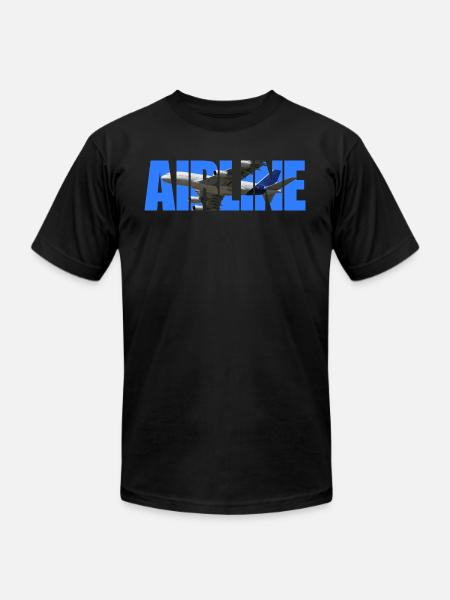 Airline Bold Cutout Jet Art - Unisex Jersey T-Shirt by Bella + Canvas - black