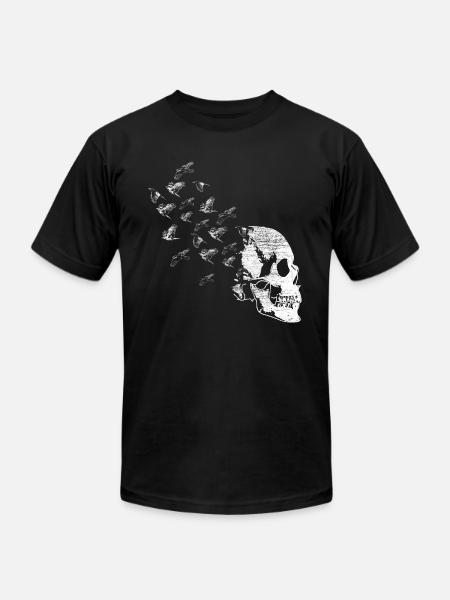 Raven odin birds - Unisex Jersey T-Shirt by Bella + Canvas - black
