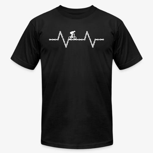 bmx bike heartbeat - Unisex Jersey T-Shirt by Bella + Canvas