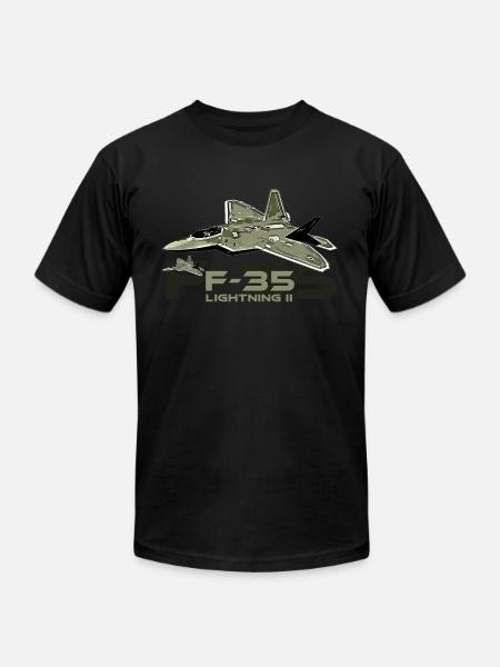 F-35 Lightning fighter jet - Unisex Jersey T-Shirt by Bella + Canvas - black